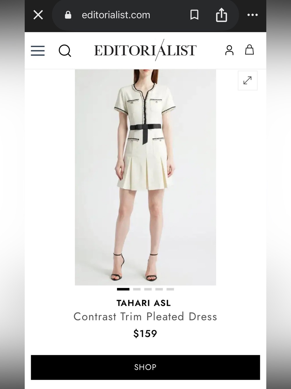 Tahari ASL Contrast Trim Short Sleeve Dress - Picture 6 of 6